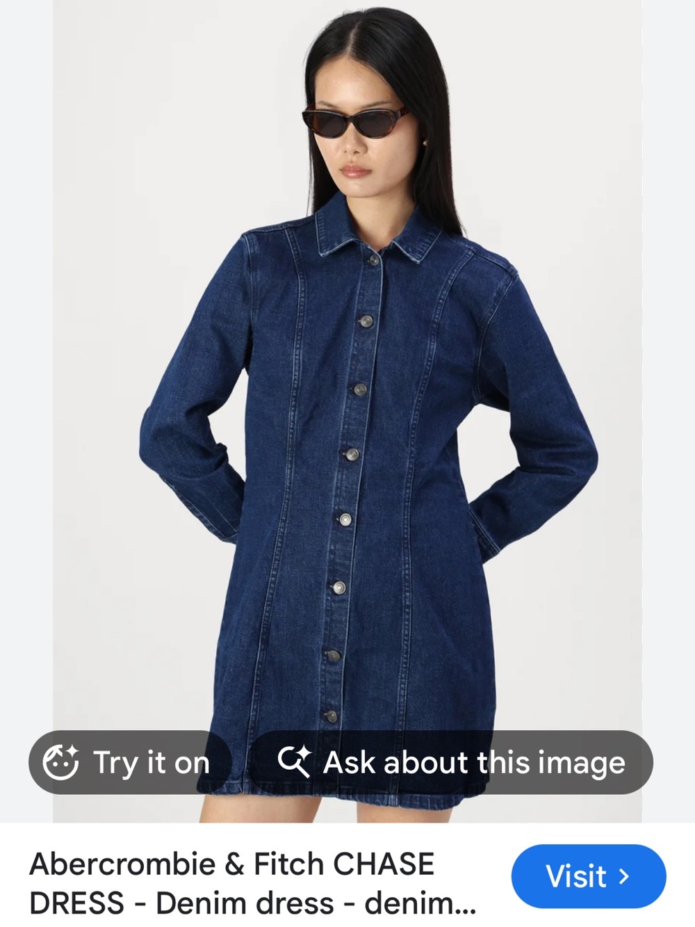 EUC Abercrombie and Fitch Chase Denim Mini Dress. Size Small - Picture 3 of 9